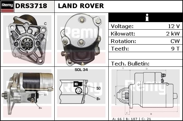 DELCO REMY Стартер DRS3736